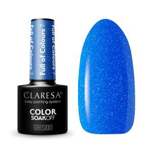 Claresa Full of Colours 7 Gellack, blauer Glitzer Nagellack, einfaches Lackiersystem, UV LED - Maniküre & Pediküre