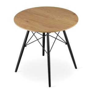 Round dining table with black legs, 80cm diameter - Kitchen Furniture
