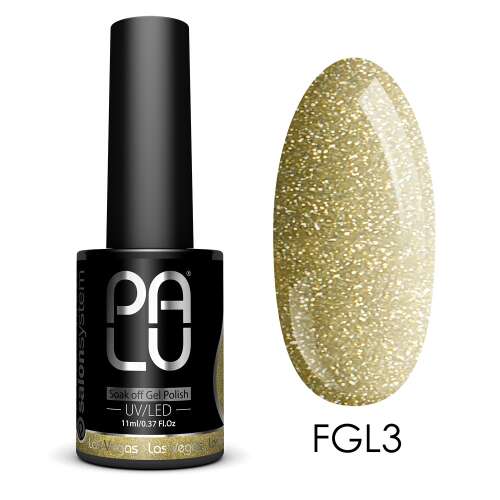 Las Vegas FGL3 Soak off Gel Polish UV/LED 11ml, arany csillámos körömlakk