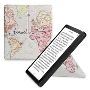 Kwmobile калъф за Kindle Oasis 10 със световна карта, калъф за електронен четец с тема пътешествия - Kwmobile