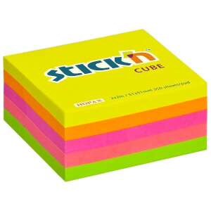 Stick'n Cube neon mix öntapadó cetlik, 250 lap - Stick'n