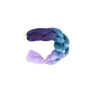 Ombre synthetic hair braid in blue and purple colors, 60cm long - Hair extensions