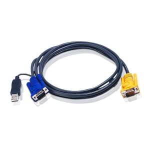 Kabel konsoli ATEN KVM USB 3m (2L-5203UP) - Podłącz swoje komputery i serwery za pomocą kabli KVM. Dokładnie wybierz kable, aby zapewnić zgodność z przełącznikiem KVM. - Kabel KVM