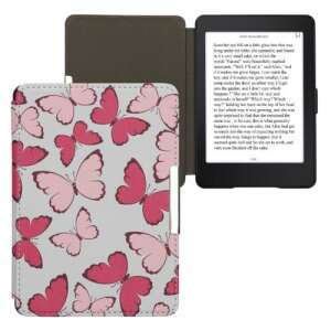 Калъф Kwmobile за Kindle Paperwhite с дизайн на пеперуди, розов и сив, за Kindle Paperwhite от 7-мо поколение - Технически статии и електроника
