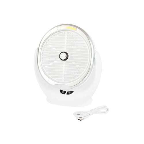 Vezeték nélküli asztali ventilátor LED-es világítással és USB töltőkábellel