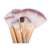 Close up of 7 makeup brushes from the 24 piece professional makeup brush set