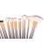 Close up of 7 makeup brushes from the 24 piece professional makeup brush set