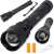 Bailong BL-P59-2-P50 tactical flashlight, zoom, batteries, USB cable, and accessories