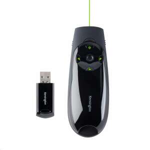 Prezentator laser Kensington Expert Presenter cu laser verde, receptor USB, negru - Telecomenzi pentru prezentări