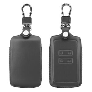 Etui na kluczyk samochodowy kwmobile do Renault/Dacia 4 przyciski - Keyless Go, skóra naturalna, szary, 54669.08