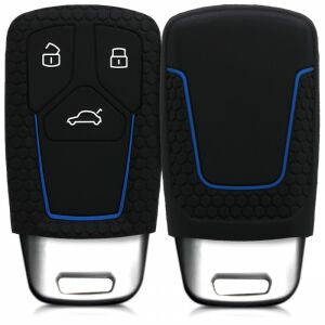 Audi Key Cover, 3 Buttons, Keyless Go, Silicone, Black, 43623.17