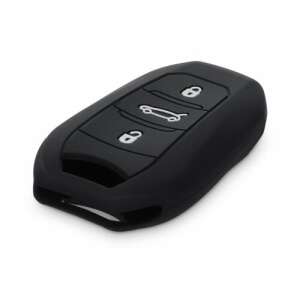 Husa neagră din silicon pentru cheile mașinilor Peugeot și Citroen cu 3 butoane, compatibilă cu Keyless Go - Vehicule & Piese
