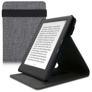 Калъф за електронна книга Kobo Glo HD / Touch 2.0, сив плат, със стойка, kwmobile - Технически статии и електроника