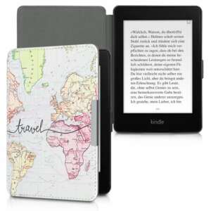 Калъф за Kindle Paperwhite 7 с дизайн на карта на света и отворен Kindle - Технически статии и електроника