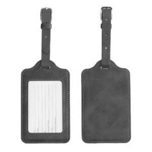 Kwmobile luggage tag, 2 pack, gray, eco leather, luggage tag with name card, luggage tag with strap, luggage tag for suitcase, luggage tag for backpack, luggage tag for travel - Luggage Tag