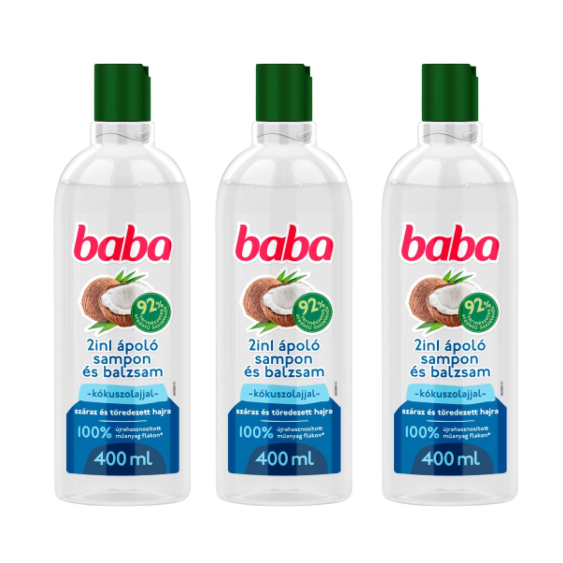 Baba 2in1 Sampon és Balzsam Kókuszolajjal Száraz és Töredezett Ha...
