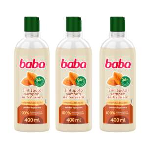 3er Pack Baba 2in1 Shampoo und Conditioner mit Mandelöl für alle Haartypen, 400ml - Shampoo
