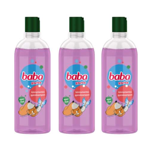 3 balenia detského šampónu Baba s jahodovou vôňou, bez sĺz 3x400ml