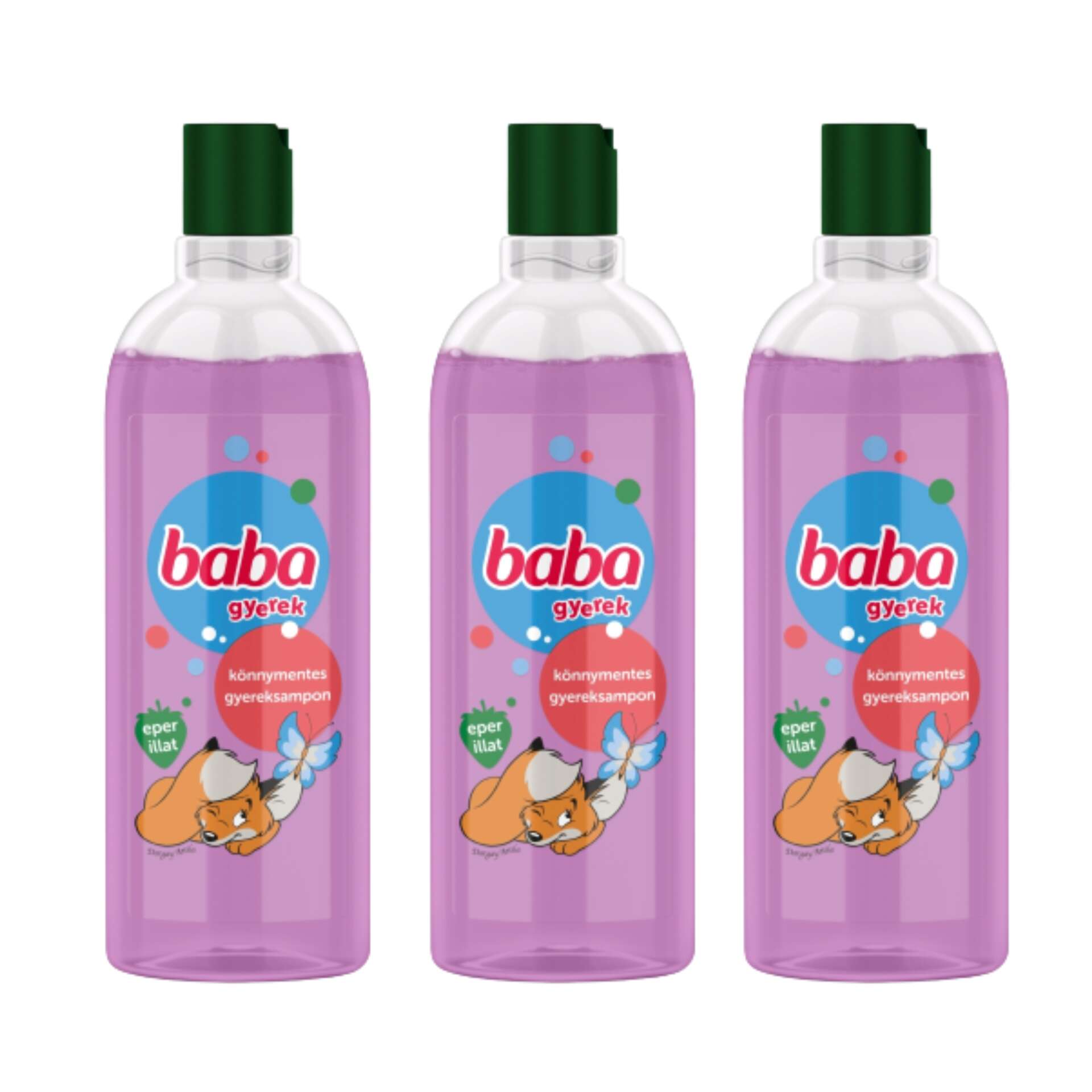 E-shop Detský šampón s vôňou jahôd, ľahký 3x400ml