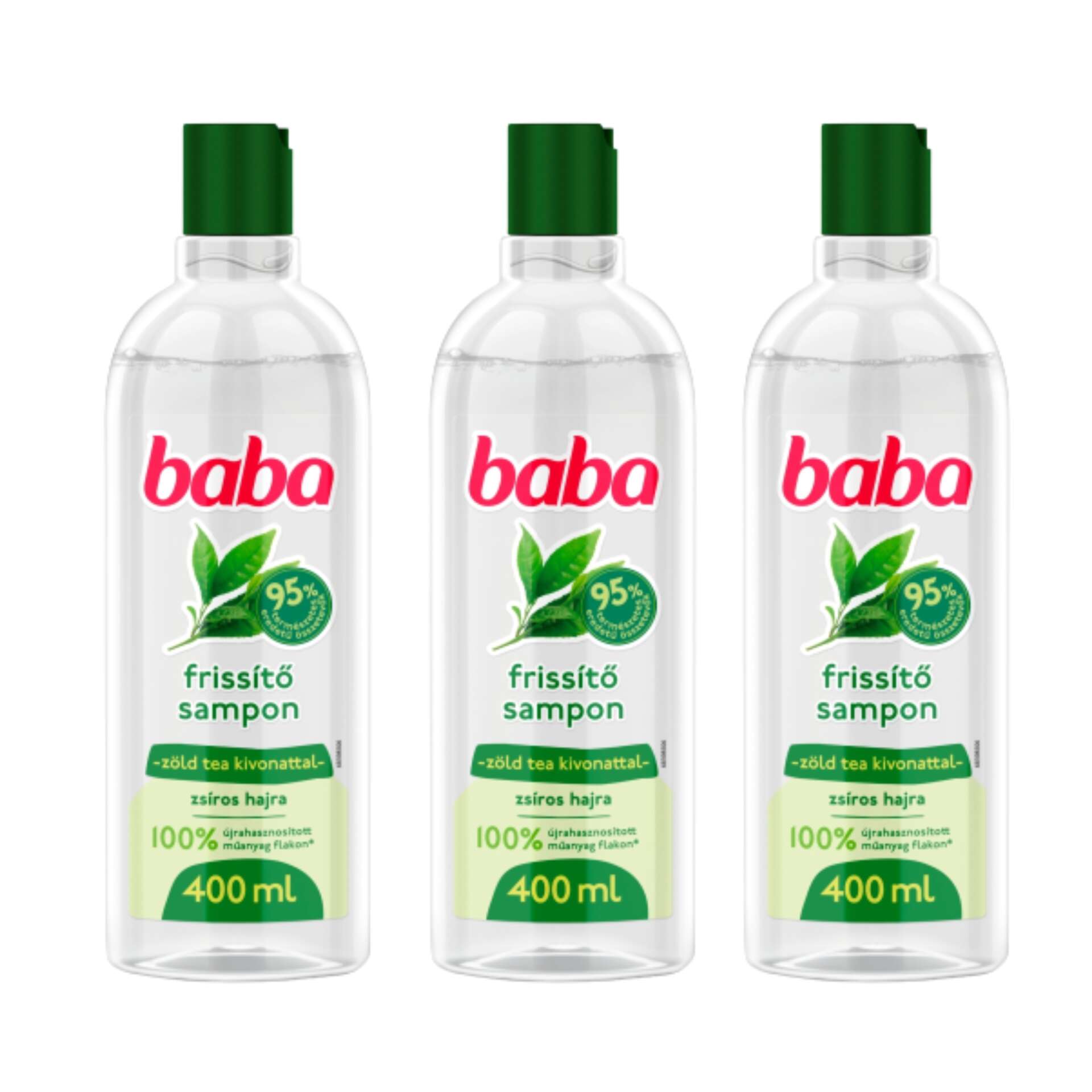 E-shop Baba Šampón so zeleným čajom pre mastné vlasy 3x400ml + Darček Ba...