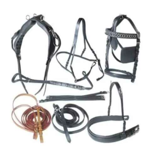Tosoni Diplomat Basic Lux komplett hám, fekete bőr lóhám szett, tartalmazza a kantárt, mellnyakörvet, gyeplőt és egyéb kiegészítőket