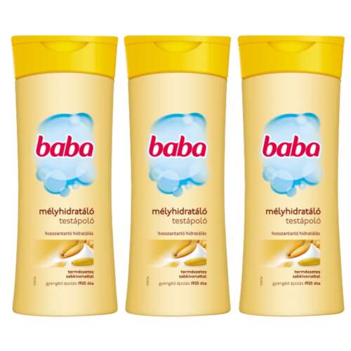 3-balenie Baba Hlboko hydratačný telový krém, 400ml, s prírodným ovseným extraktom, pre dlhotrvajúcu hydratáciu