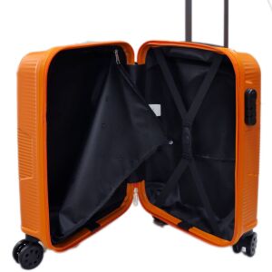 Open Herm orange hard shell suitcase, 65cm - Dressing Accessory