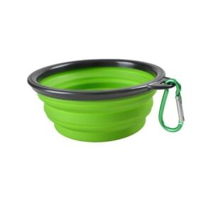 Zelená prenosná silikónová miska pre psa - 350ml - Miska na kŕmenie a napájanie pre malé zvieratá