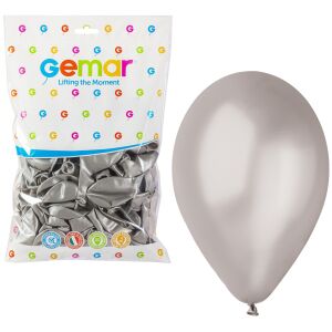 Gemar Metaliczne Srebrne Balony, 26 cm, 100 sztuk, dekoracje na imprezę - Bułka w powietrzu