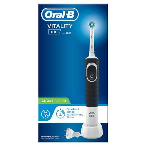 Oral-B Vitality 100 CrossAction Adult Periuță de dinți rotativă-oscilantă Negru, Alb