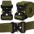 Green tactical belt with black buckle, shown in different angles