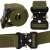 Green tactical belt with black buckle, shown in different angles