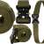 Green tactical belt with metal buckle