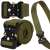 Green tactical belt with metal buckle