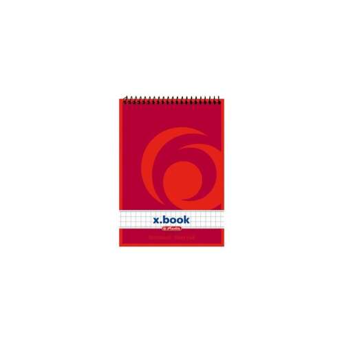 Herlitz x.book A6 Spiralblock, 50 Blatt, kariert