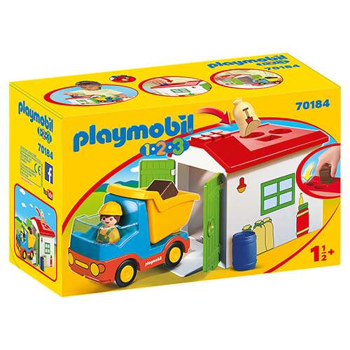 Playmobil 1.2.3 Teherautó formaválogató garázzsal 70184