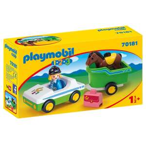 Playmobil 1.2.3 Kleinwagen mit Pferdeanhänger 70181