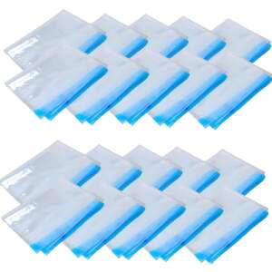 Set of 20 vacuum storage bags, 4 different sizes, for clothes, blankets, bedding, travel, manual rolling, no pump needed - Vacuum bag