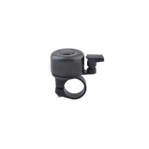 Black bicycle bell with a lever, 3.5cm diameter, 2-2.5cm hole diameter, 5cm height, 0.02kg weight - Trizand
