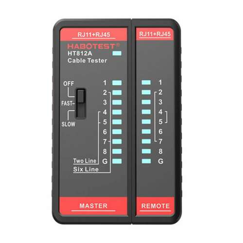 Habotest HT812A Tester sieťových káblov RJ11 RJ45, Tester káblov RJ45 RJ11 RJ12 RJ9