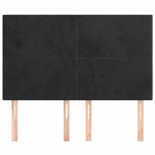 VIDAXL - Fekete Bársony Ágyfejtámla - 4 db - 72x5x78/88cm