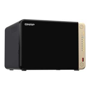 QNAP TS-664-8G 6-Bay NAS für Datenspeicher, schräge Ansicht - QNAP