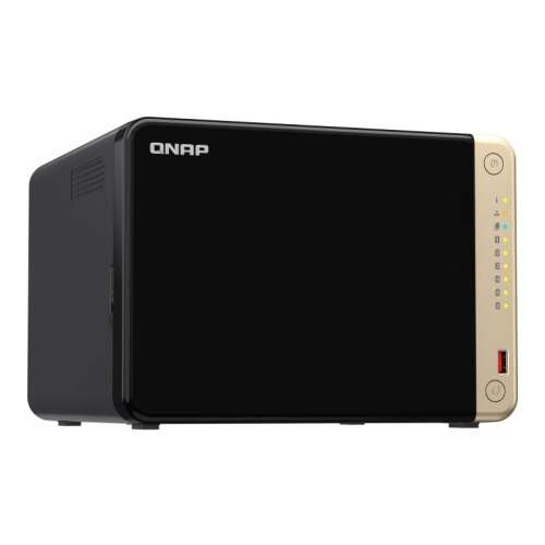QNAP TS-664-8G 6-Bay NAS für Datenspeicher, schräge Ansicht