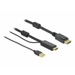 Delock HDMI to DisplayPort Cable with USB Power - Connect HDMI source to DisplayPort display - HDMI Cable