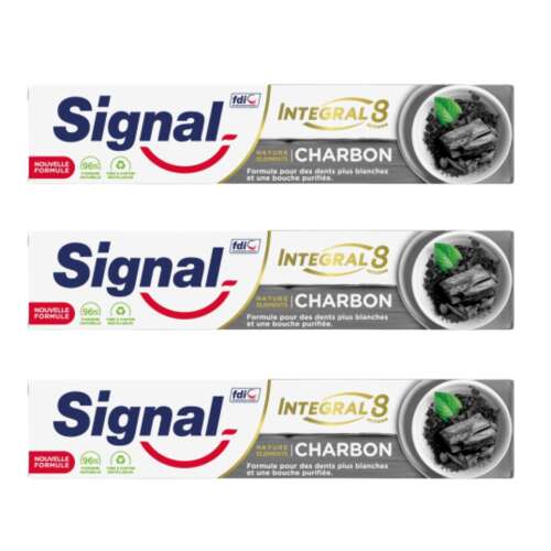 Pasta do zębów Signal Integral 8 Węgiel Drzewny, 3 x 75ml
