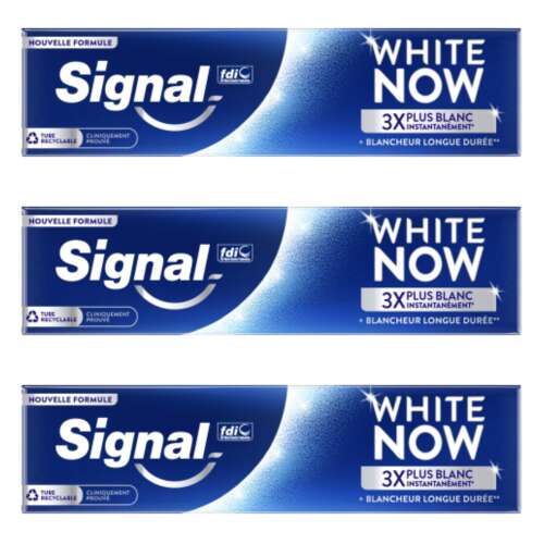 Signal White Now pasta za zube, 3x75ml, Nova formula, Trenutno izbjeljivanje, Klinički dokazano
