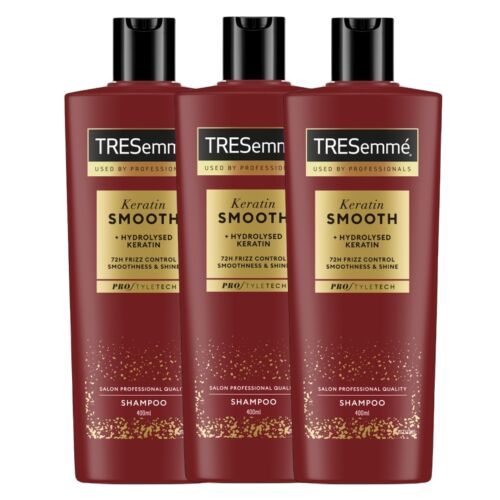 TRESemmé Keratin Smooth šampón na vlasy so sklonom k zamotávaniu 3x400ml