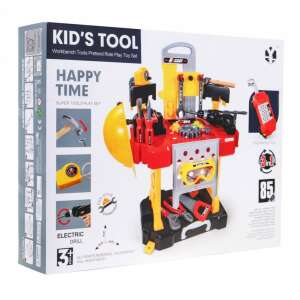 Kid's Tool Játék szerszámos bőrönd szett + összeszerelhető állvánnyal + védő eszközök 67436157 Barkácsolás