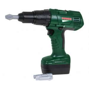 Craftsman's Toolbox toy drill, green and black electric drill, pretend play tool for kids - DIY Craft Kit