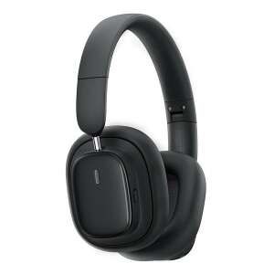 Baseus Bowie H1i wireless headphones with noise cancellation, black, angled view - Baseus